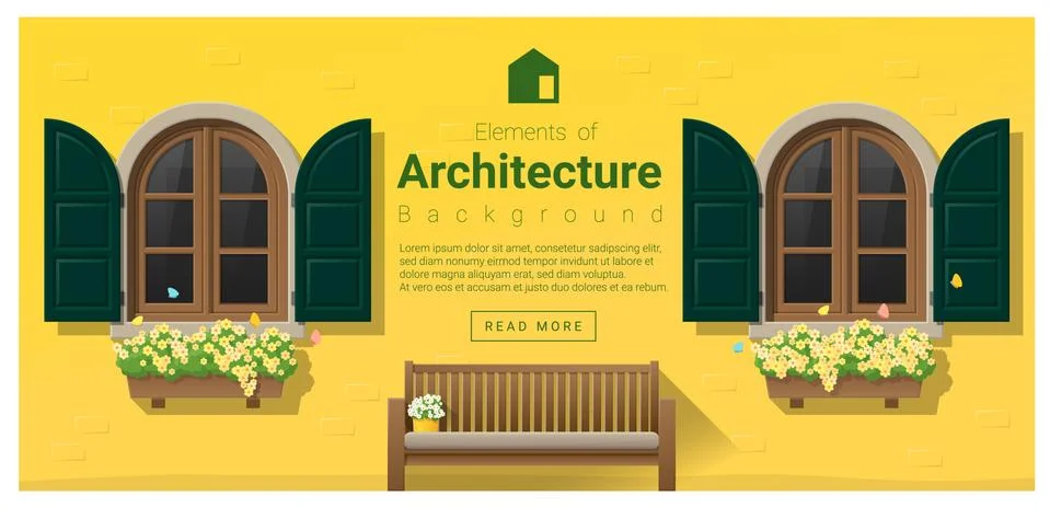 Elements of architecture , window background Stock Illustration