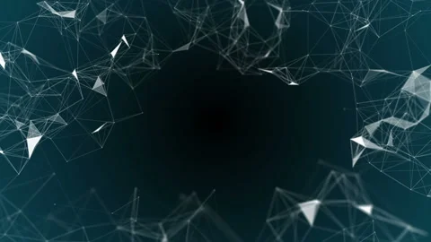 Elements are drawn to the center. Depth of field. Deep blue background Video stock 96643139