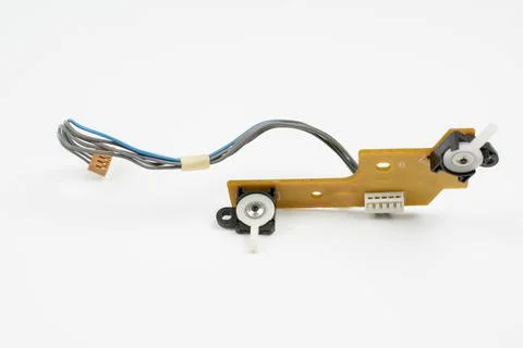 Elements are installed on a printed circuit board Foto stock