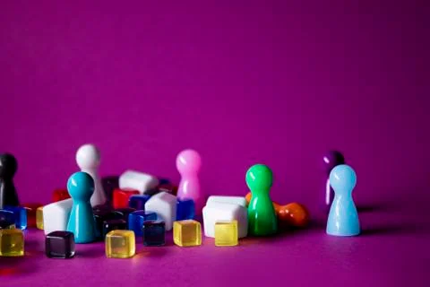 Elements - attributes for board games - figures, cards, cubes, bottles, points 写真素材