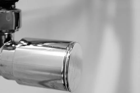 Elements of the bathroom interior-modern design, chrome details, parts of the Stock Photos