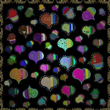 Elements blue, green and black colors on background. Vector pattern for your cre Illustrazione stock