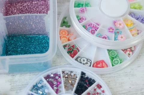 Elements for building for nails Stock Photos