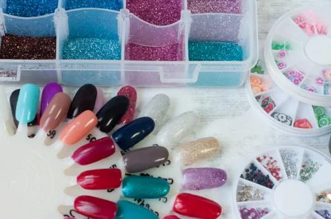 Elements for building for nails Stock Photos