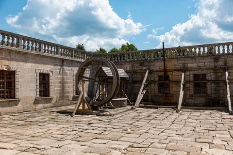 Elements of the building structure of the Pidgoretskyj castle in Ukraine one  Stock Photos