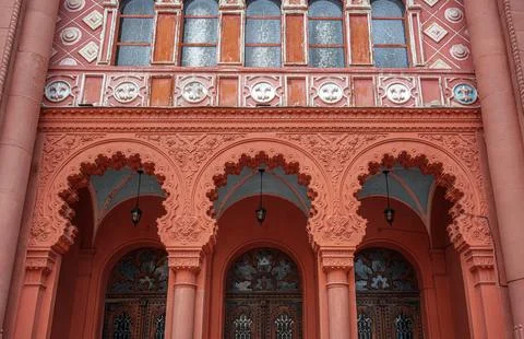 Elements of the building of the synagogue. Fotos de archivo