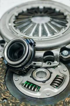 Elements of the car clutch system with shallow depth of field Foto stock