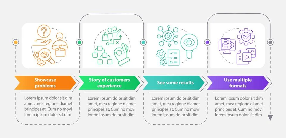 Elements of case study rectangle infographic template イラスト素材