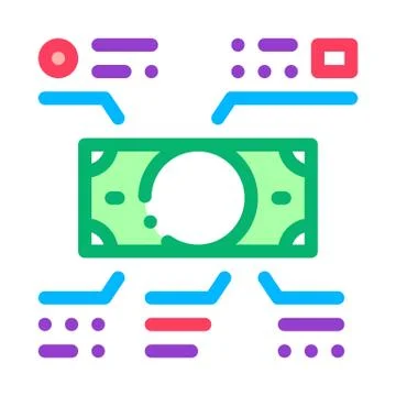 Elements Of Cash Banknotes Icon Vector Outline Illustration Stock Illustration