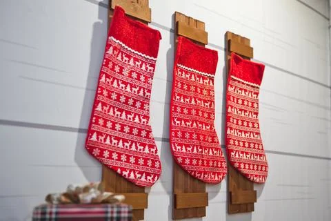 Elements of a Christmas tree with decorations in close-up 3752. Stock Photos