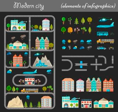 Elements of City Night Illustrazione stock