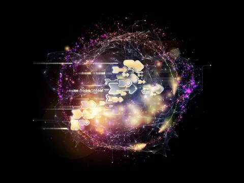 Elements of Cloud Technology Stock Illustration