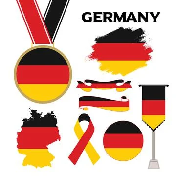 Elements Collection With The Flag of Germany Design Template Stock Illustration