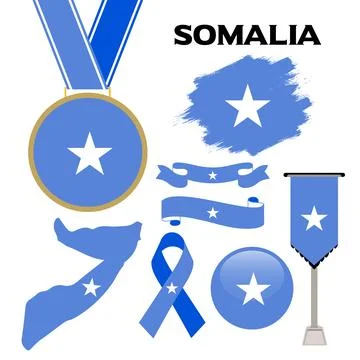 Elements Collection With The Flag of Somalia Design Template Stock Illustration