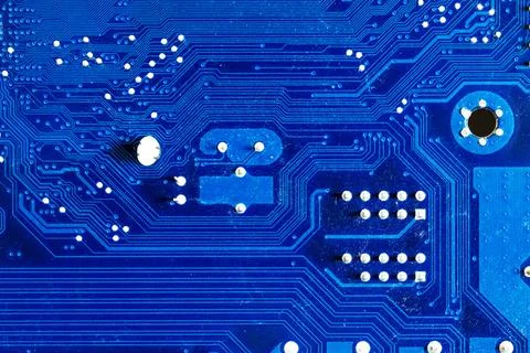 Elements of computer boards in close-up Stock Photos