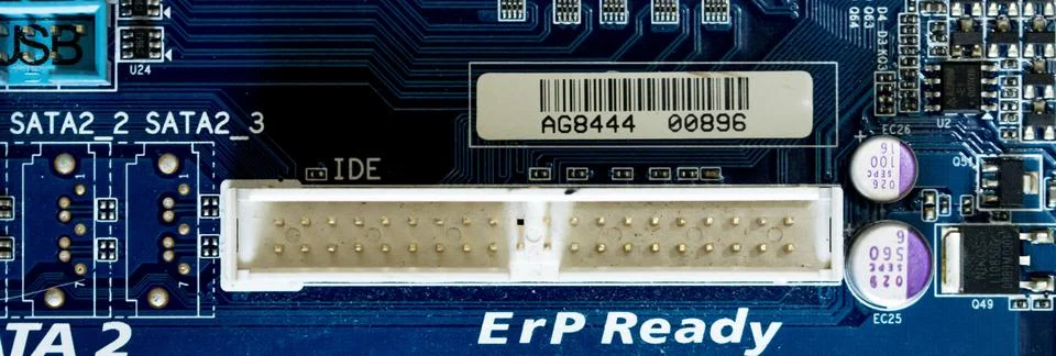 Elements of computer boards in close-up Stock Photos