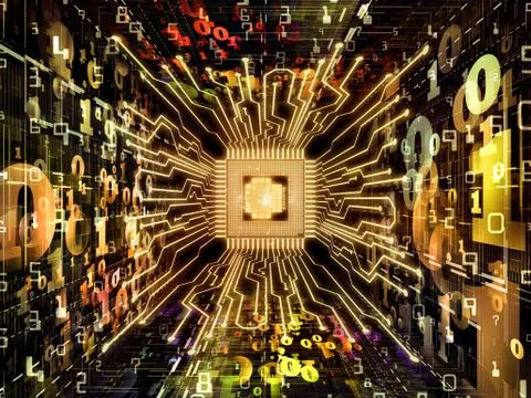 Elements of Computer CPU Stock Illustration