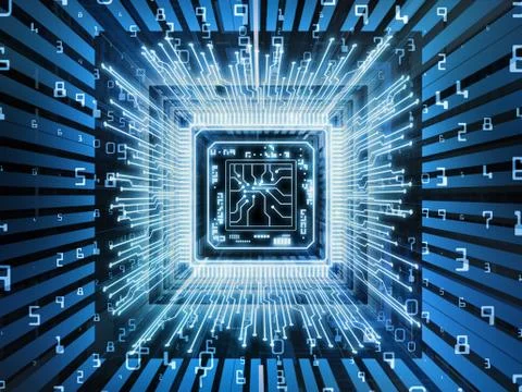 Elements of Computer CPU 스톡 일러스트