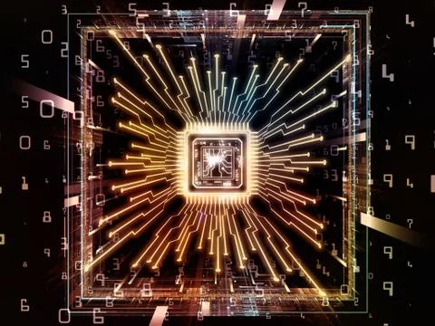 Elements of Computer CPU Illustrazione stock