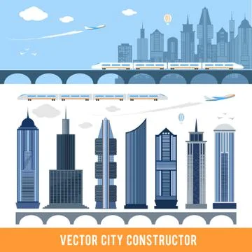 Elements for construction city in vector Stock Illustration