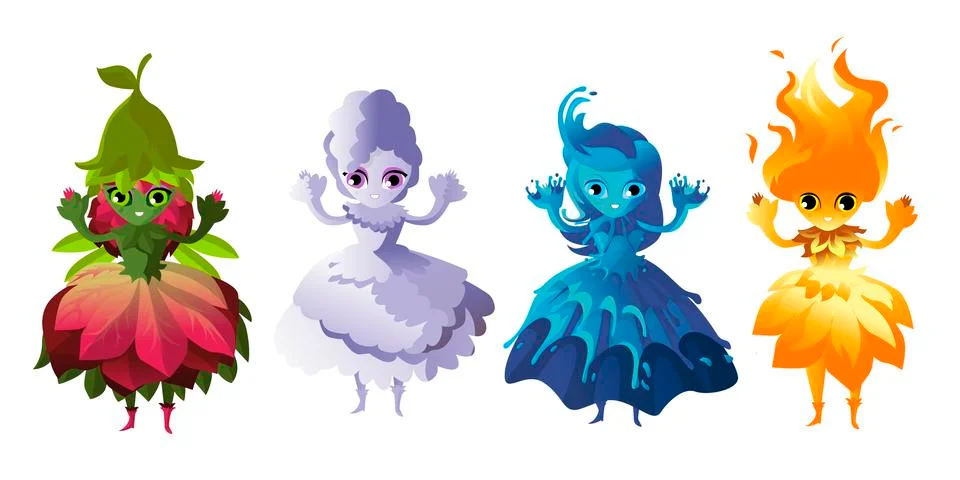 Elements cute characters Stock Illustration