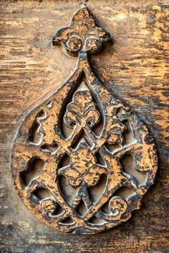 Elements of the decor of the ancient Cairo mosque Stock Photos