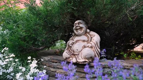 Elements of decor and decoration of the garden in unrecognizable private estate 스톡 동영상 194847729