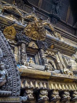 Elements of decoration of buddhist temple Stock Photos
