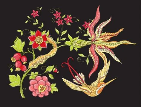 Elements for design. Fantasy flowers Stock Illustration