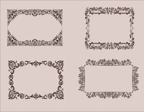 Elements of design. Frame, borders. Vector graphics. Vintage Stock Illustration
