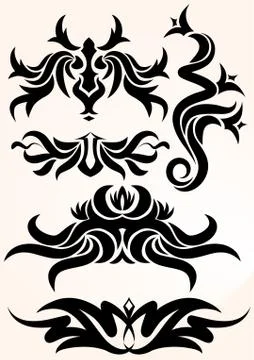 Elements for design or tattoo. イラスト素材