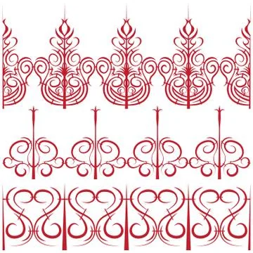 Elements for design. Set of borders in the form of a fence Illustrazione stock