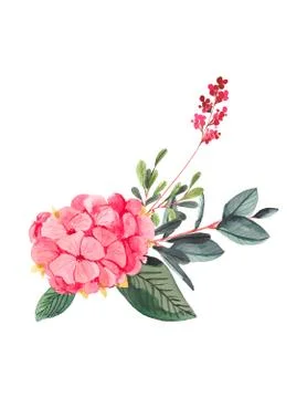 Elements for design on a spring theme, in the style of watercolor. Illustrazione stock