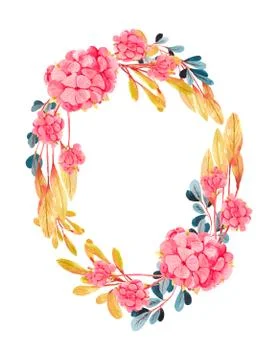 Elements for design on a spring theme, in the style of watercolor. Stock Illustration