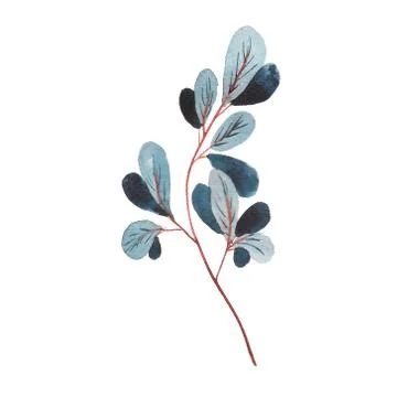 Elements for design on a spring theme, in the style of watercolor. Stock Illustration