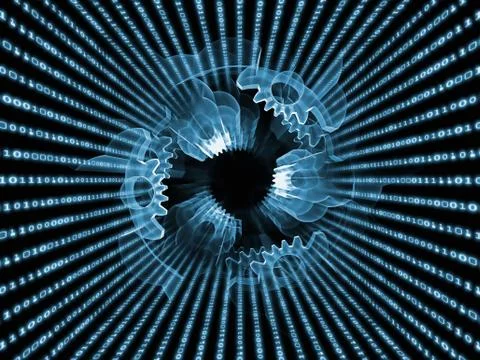 Elements of Digital Gears Stock Illustration