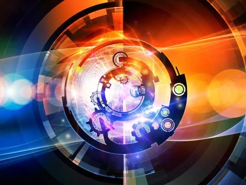 Elements of Digital Processing Stock Illustration