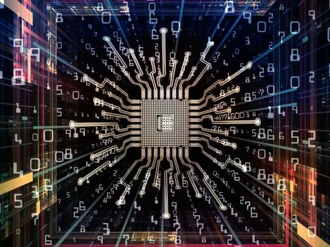 Elements of Digital Processor Stockillustratie