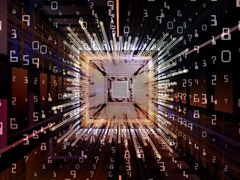 Elements of Digital Processor Stock Illustration