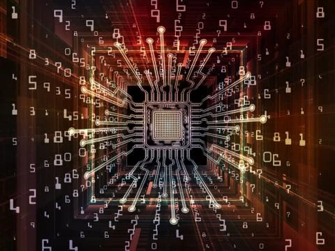 Elements of Digital Processor Stockillustratie