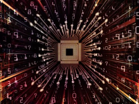 Elements of Digital Processor Free Stock Illustration