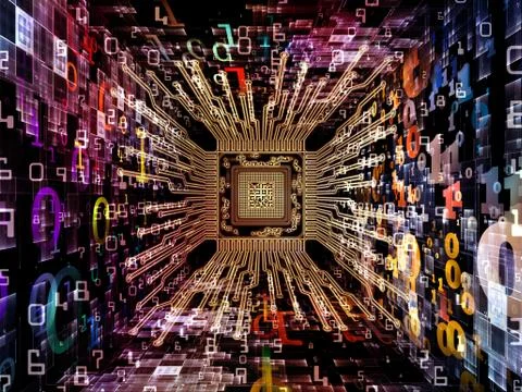 Elements of Digital Processor Illustrazione stock