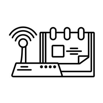 Elements of the digital world on white background 스톡 일러스트