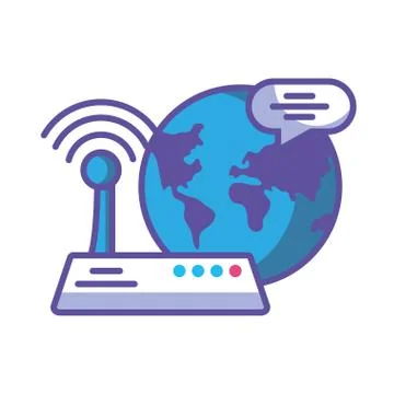 Elements of the digital world on white background Stock Illustration