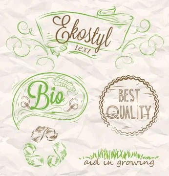Elements eco style Illustrazione stock