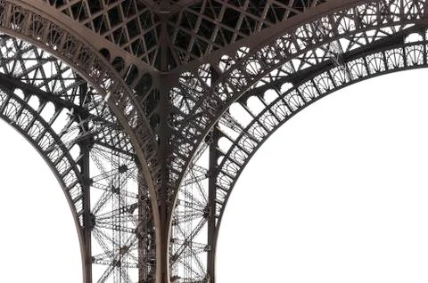 Elements of the Eiffel tower on a white background. Stock-Fotos