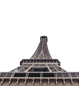 Elements of the Eiffel tower on a white background. 库存照片
