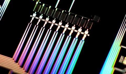 Elements of the electrical circuit of niobium Stock Photos