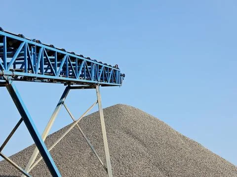 Elements of equipment for the extraction and sorting of rubble. Production .. Stock Photos