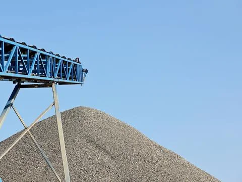 Elements of equipment for the extraction and sorting of rubble. Production .. Stock Photos
